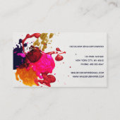 Modern Lila rosa Rot-Gold-Nagel Polnischer Spritze Visitenkarte (Rückseite)