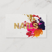 Modern Lila rosa Rot-Gold-Nagel Polnischer Spritze Visitenkarte (Vorderseite)