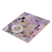 Modern Lila/rosa/weiße Rosen Fliese (Seite)