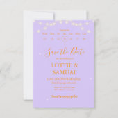 Modern Lilac fairy lights  Save The Date (Vorderseite)