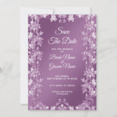Modern Lilac Floral Save the Date (Vorderseite)