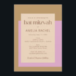 Modern Lilac Gold Pink Geometric Bat Mitzvah Einladung<br><div class="desc">Moderne Lilac Gold Pink Geometrische Typografie Bat Mitzvah Einladung</div>