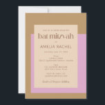 Modern Lilac Gold Pink Geometric Bat Mitzvah Einladung<br><div class="desc">Moderne Lilac Gold Pink Geometrische Typografie Bat Mitzvah Einladung</div>
