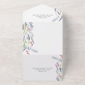 Modern Lilac Lavender Mauve Wedding All In One Einladung (Außenbereich)