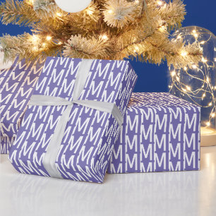 Modern lilac periwinkle custom monogram geschenkpapier