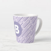 Modern Lilac Purple Diagonal Stripes Monogram Milchtasse (Rechte Ecke)