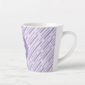 Modern Lilac Purple Diagonal Stripes Monogram Milchtasse (Rechts)