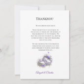 Modern Lillac Wedding Danksagkarte Dankeskarte (Vorderseite)