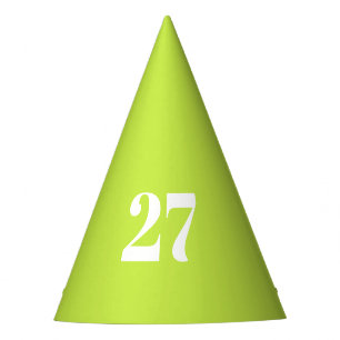 Modern lime green custom number fun birthday partyhütchen