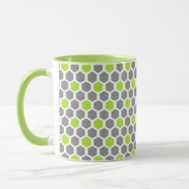 Modern Lime Green Grey Geometric Muster Tasse