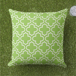 Modern Lime Green marokkanischen Quatrefolienmuste Kissen