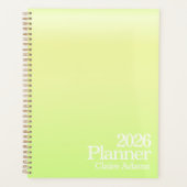 Modern Lime Green Ombre Planner Planer (Vorderseite)