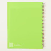 Modern Lime Green Ombre Planner Planer (Rückseite)