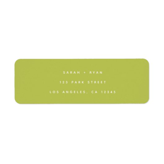 Modern Lime Green Wedding Return Address (Vorne)