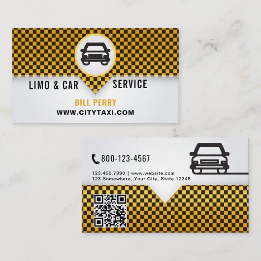 Modern Limo & Car Service Logo Design Visitenkarte (Vorne/Hinten)