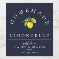 Modern Limoncello Blaues Getränkesiegel