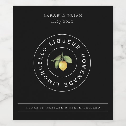 Modern Limoncello Logo-Logo-Label Weinetikett (Einzelnes Label)