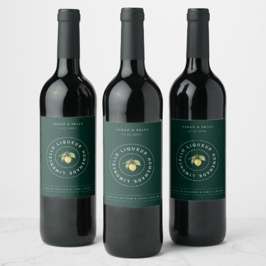 Modern Limoncello Logo-Logo-Label Weinetikett (Flaschen)