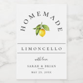 Modern Limoncello Weißes Getränk-Label Weinetikett (Einzelnes Label)