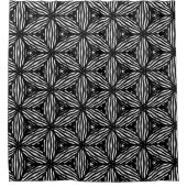 modern line art black and white pattern duschvorhang (Vorderseite)