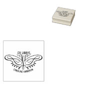 Modern Line Art Butterfly Ex Libris Buch Gummistempel (Stempel)