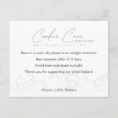 Modern Line Art Cookie Care Instructions Dankeskarte (Vorderseite)