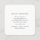 Modern, Line Art, Frau, Blätter, Salon, hellrosa Quadratische Visitenkarte (Rückseite)