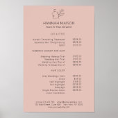 Modern, Line Art, Frau, Blätter, Salon, Preisliste Poster (Vorne)