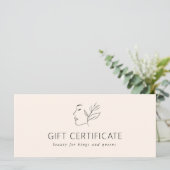 Modern, Line Art, Frau, Leafe, Salon, Beige (Stehend Vorderseite)