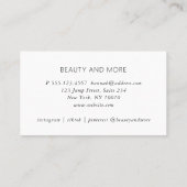 Modern, Line Art, Frau, Leafe, Salon, Beige Visitenkarte (Rückseite)