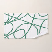 Modern Line Art: Grün auf Weiß Badhandtuch Set (Handtuch)