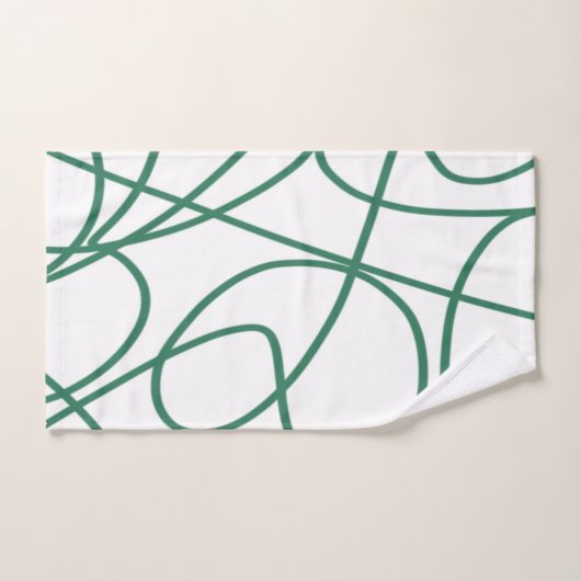 Modern Line Art: Grün auf Weiß Badhandtuch Set (Handtuch)