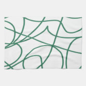 Modern Line Art: Grün auf Weiß Geschirrtuch (Horizontal)