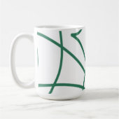 Modern Line Art: Grün auf Weiß Kaffeetasse (Links)