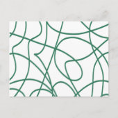 Modern Line Art: Grün auf Weiß Postkarte (Vorderseite)