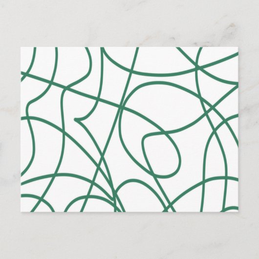 Modern Line Art: Grün auf Weiß Postkarte (Vorderseite)