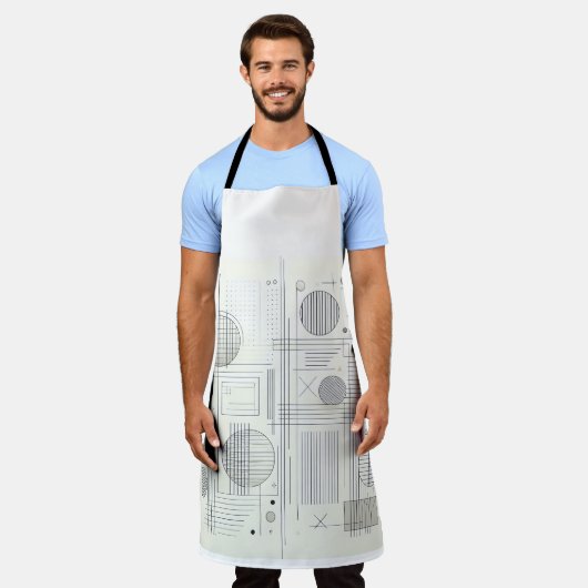 Modern Linear Geometry Apron Schürze (Getragen)