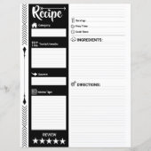 Modern Lined Recipe Pages (Letter Format Sheet)  (Vorderseite)