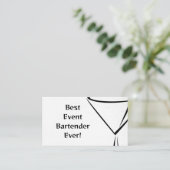 Modern Linen-Look Bartender Event Business Card Visitenkarte (Stehend Vorderseite)