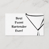 Modern Linen-Look Bartender Event Business Card Visitenkarte (Vorderseite)