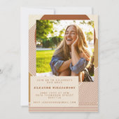 Modern Lines Terracotta 3 Foto Graduation Party I Einladung (Vorderseite)