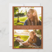 Modern Lines Terracotta 3 Foto Graduation Party I Einladung (Rückseite)