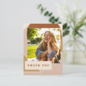 Modern Lines Terracotta Foto Abschluss Vielen Dank Postkarte (Stehend Vorderseite)