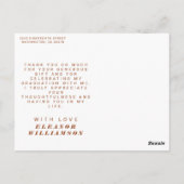 Modern Lines Terracotta Foto Abschluss Vielen Dank Postkarte (Rückseite)