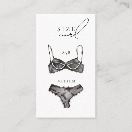 Modern Lingerie Bridal Shower Size Begleitkarte (Vorderseite)