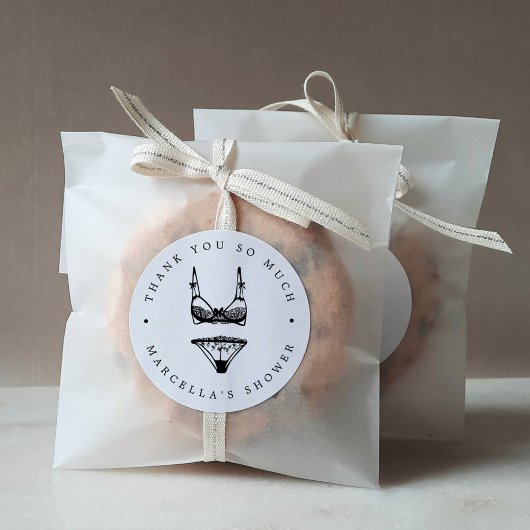 Modern Lingerie Dusche Vielen Dank Runder Aufkleber