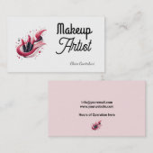 Modern Lipstick Swoosh Makeup Artist Visitenkarte (Vorne/Hinten)