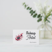Modern Lipstick Swoosh Makeup Artist Visitenkarte (Stehend Vorderseite)
