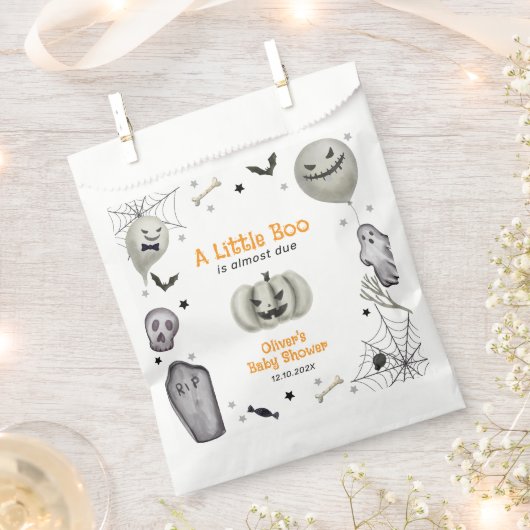 Modern Little Boo Ghost Boy Baby Dusche Geschenktütchen (Ausgeschnitten)