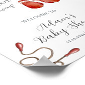 Modern Little Champion Boxing Baby Shower Welcome Poster (Ecke)